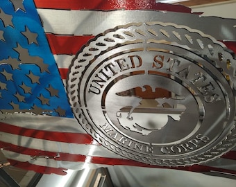 Large Personalized U.S. Tattered Flag