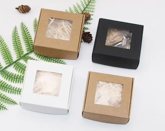 10er-Pack Klarfenster-hausgemachte Produktverpackungsbox Schmuckseifenkerze Kosmetik Produktanzeige Verpackungsboxen - Perfektes Verpackungsgeschenk