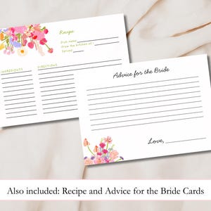 Fun bridal shower games with whimsical font, a hand-drawn floral border, and a colorful color palette. The templates are editable, printable, and can be used for "Fresh Off The Market" or "Love is Blooming" themed wedding showers.