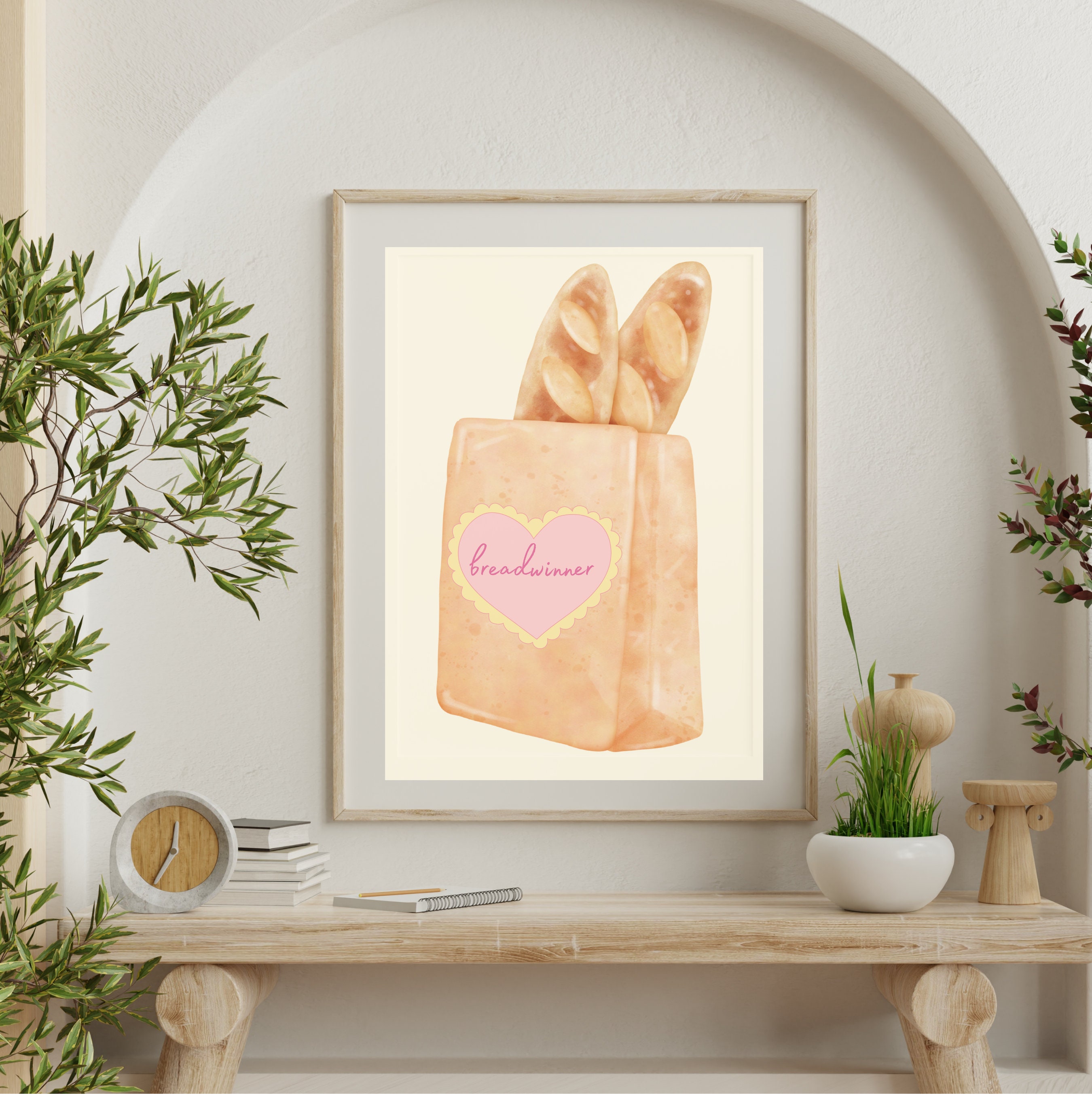 Girl Boss Art, Wall Art Printable Digital Poster, Dorm Decor, Kitchen Decor, Breadwinner Art