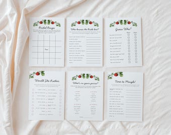 Bridal Shower Games Bundle: Fresh Off The Market Theme, Canva Templates, Digital Download