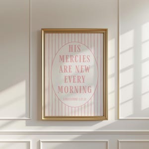 Pink Bible Verse Art Print: Lamentations Scripture (Digital Download)