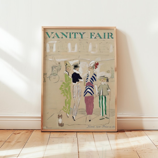 Magazine Cover Print, Vintage Fashion Art (Digital Download)