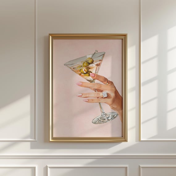Dirty Martini Poster, Pink Girly Wall Art, Printable (Digital Download)