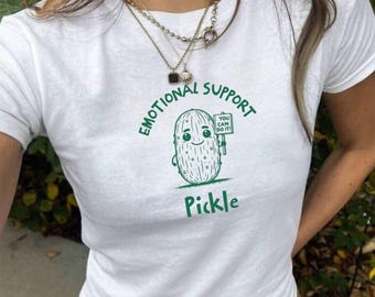 Camiseta de apoyo emocional con pepinillos / Regalo divertido para ella / Camiseta gráfica para amantes de los pepinillos