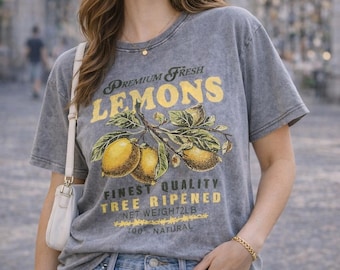 Lemon Graphic T-Shirt: Women's Bright Yellow Cotton Top