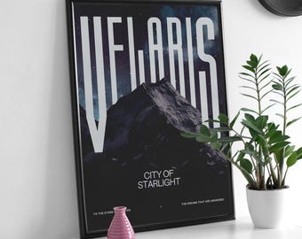 VELARIS | ACOTAR Inspired Print, City of Starlight, Fantasy, Sarah J Maas Wall Decor, Modern Graphic Print, Poster, Book Lover Gift