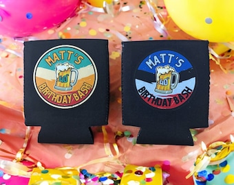 Personalized Birthday Neoprene Can Cooler: Custom Party Favor