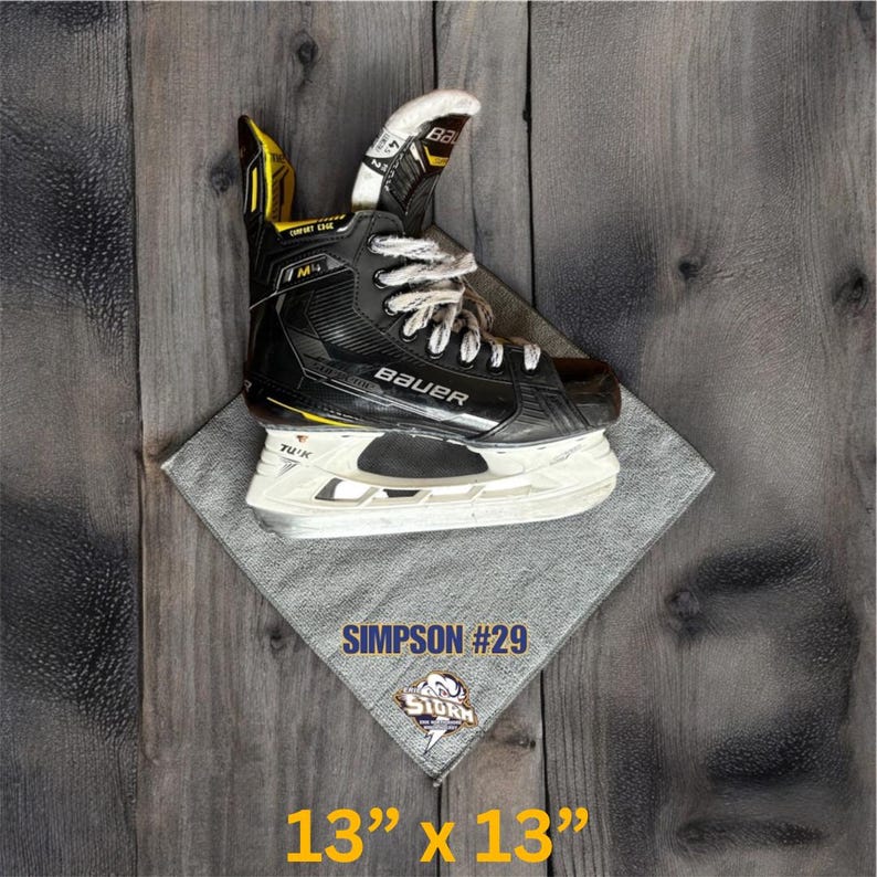 Hockey skate Towel for skates custom hockey skate towel personalized skate towel custom towel for skates gifts for hockey player towel image 1