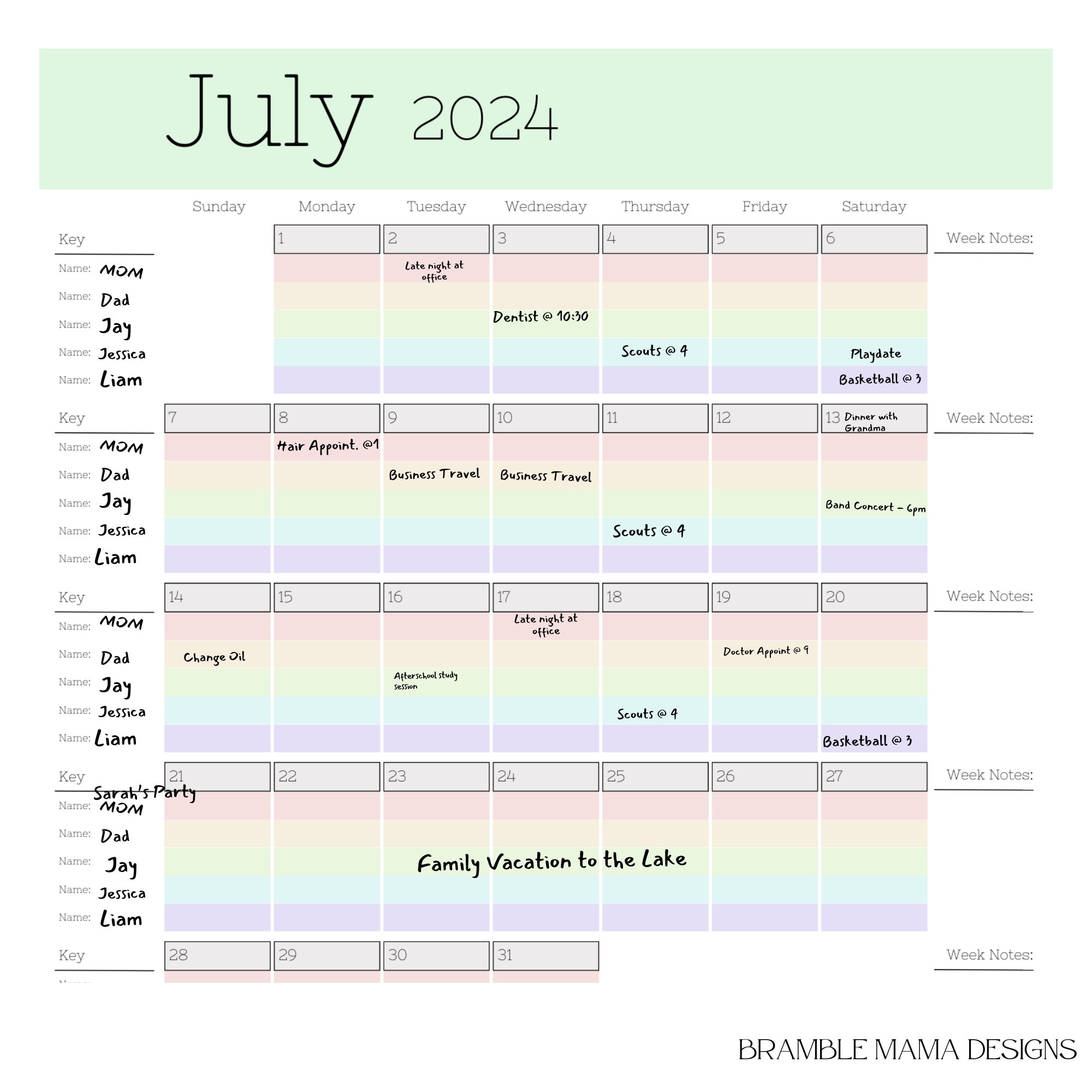 Digital Family Calendar