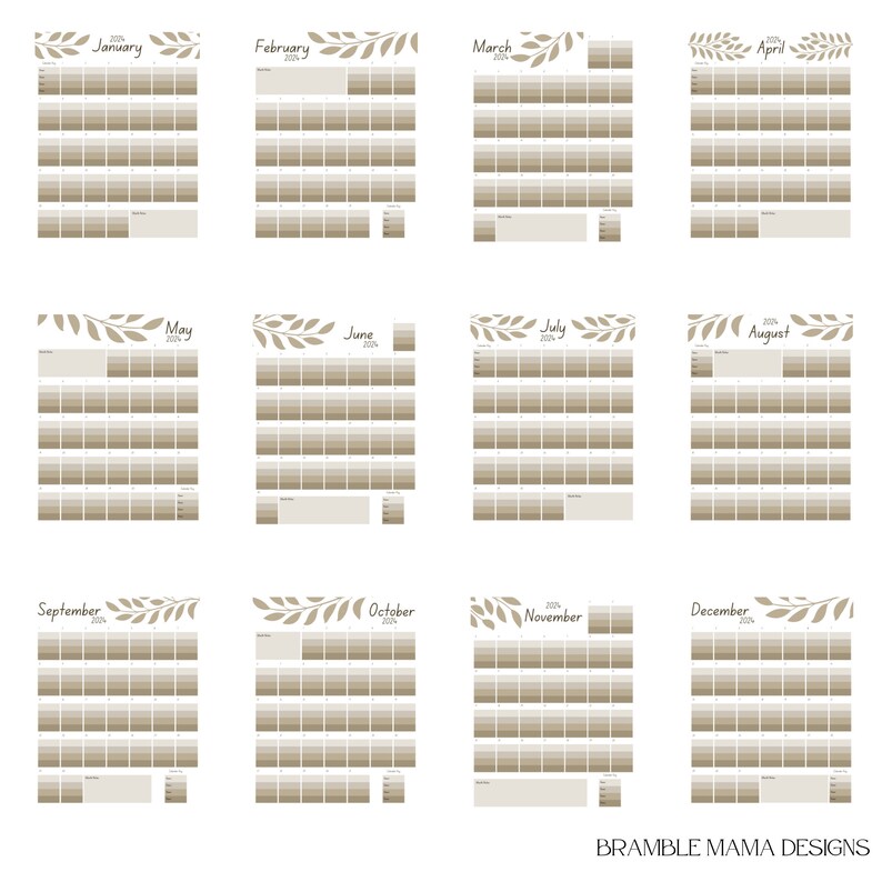 20242025 Family Calendar, Printable and Editable 11 X 14inch Calendar