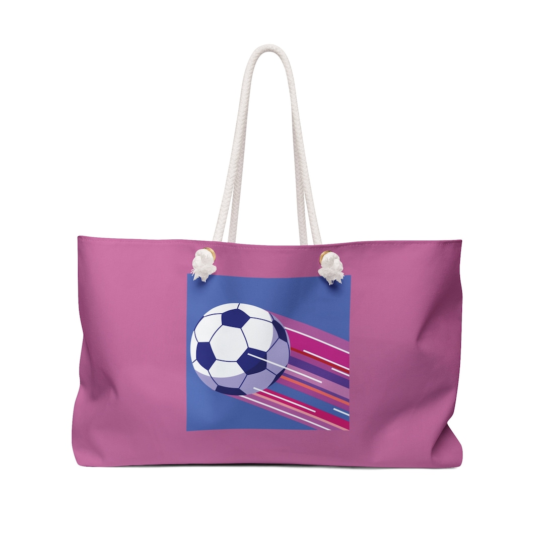Soccer Bag Soccer Mom Tote Bag Soccer Game Day Bag Purple Soccer Ball