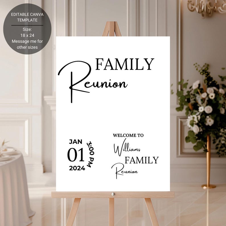 Family Reunion Welcome Sign, Minimalist Family Get Together Poster - Etsy