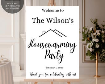 Editable Housewarming Party Welcome Sign: Canva Template (Digital Download)