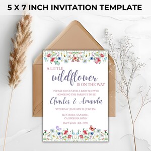 Baby In Bloom Invitation, Baby Shower Invitation, Spring Summer Bloom Baby Shower, Digital Baby shower invitation template