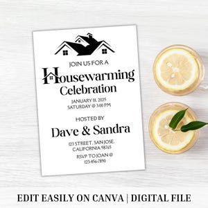 Modern Housewarming Invitation: Minimalist Party Invite (Digital Download)