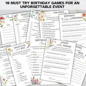 Juegos de cumpleaños para ella Juegos de fiesta de cumpleaños para adultos para imprimir Quién conoce a la cumpleañera Mejor cumpleaños Tarjetas de deseos de cumpleaños para peleas familiares