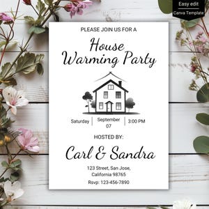 Editable House Warming Invitation, House Warming Party, Modern, Minimalist, Printable or Text Invite