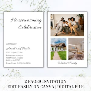 Editable House Warming Invitation, House Warming Party, Modern, Minimalist, Printable or Text Invite