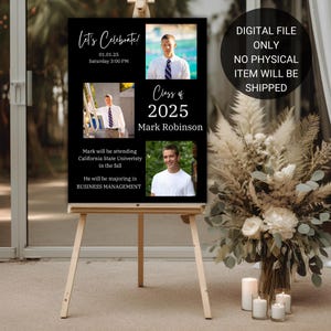 Graduation Party Welcome Sign Template, Photo Graduation Welcome Poster, Modern Minimalist Graduation Welcome, Editable Template download