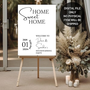 Letrero de bienvenida editable para fiesta de inauguración (descarga digital)