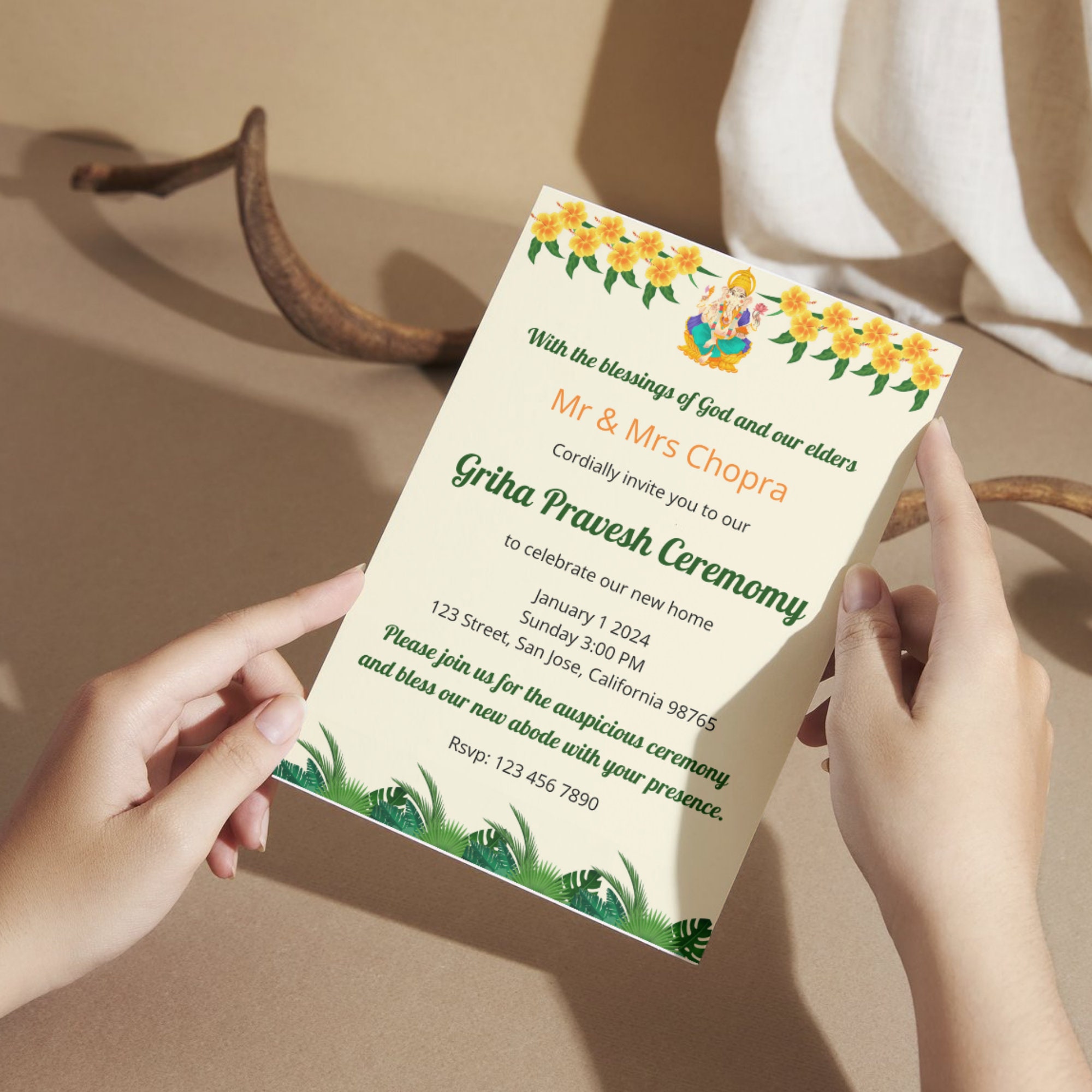 Indian Housewarming Invitation | Gruhapravesam Invitation | House ...