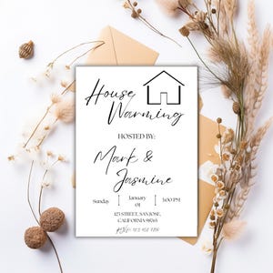 Editable House Warming Invitation, House Warming Party, Housewarming Party Invitation Template Modern, Minimalist, Printable, Text Invite