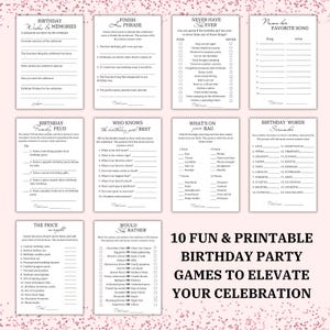 Juegos de cumpleaños para ella / Juegos de fiesta de cumpleaños para adultos / Tarjeta imprimible de Quién conoce mejor a la cumpleañera, Disputa familiar de cumpleaños, Tarjeta de deseos de cumpleaños