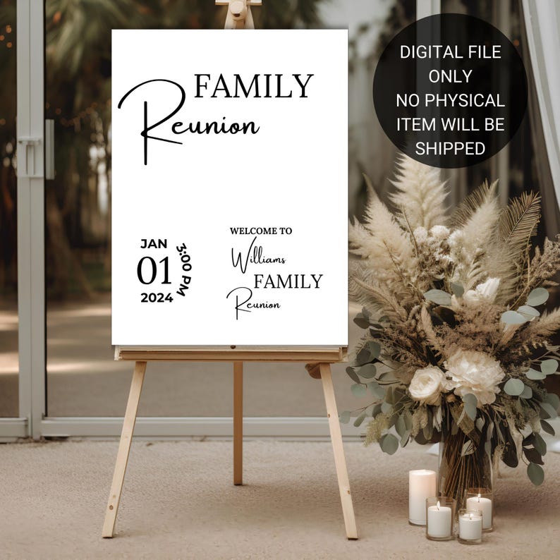 Family Reunion Welcome Sign, Minimalist Family Get Together Poster - Etsy