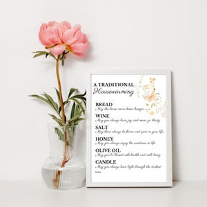 Housewarming Printable| House Blessing Printable| Bread, Salt, Wine| New Neighbors| New Homeowners