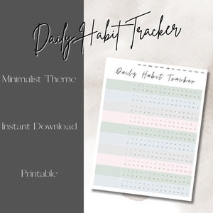 Habit-Tracker | Druckbare & digitale Verwendung | US Letter | Fitness und Wellness | Wöchentliche, monatliche Gewohnheit | Der Ästhetik-Flüsterladen