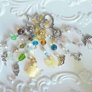 aesthetic beaded clutter keychains - you choose / fairycore cottagecore coquette ocean beach themes / y2k charms / phone charm / bag charm