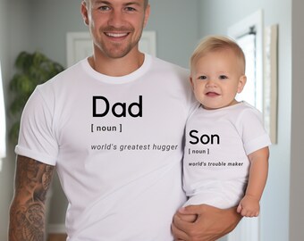 Fathers Day Gift for Dad Gift from Son Fathers Day Gifts Daddys Son Dad Shirt Father Daughter Matching Shirts Dad and Best Hugger Shirt Tee