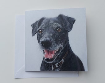 Patterdale Terrier Greetings Card – Senior Dog art – blank inside – for Vets – Dog Walkers – groomers – Breed lovers
