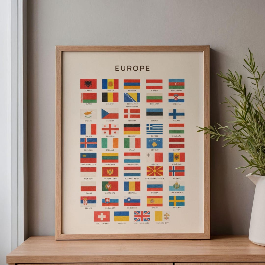Europe Flags Poster | European Country Flags | Montessori | Ready to ...