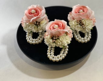 Handmade Wrist Pearl Bracelet Flower Corsage For Wedding/Prom/Events