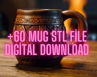 MUG Stl +60 Archivos Descarga Digital Impresiones 3D