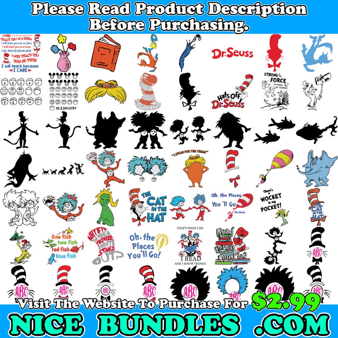 Dr Seuss Hat SVG Green Eggs and Ham Svg Dr Seuss Svg Mega Bundle Cat in ...