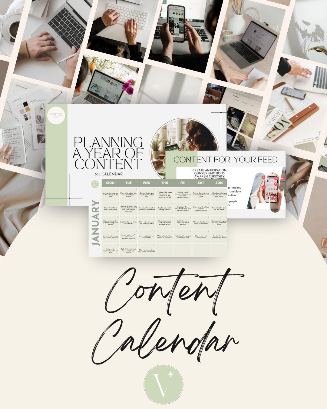Calender Posts Social Media Content Calendar | 365 Social Media Post Ideas | Content ...