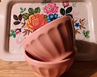 Pink Fluted Bowls