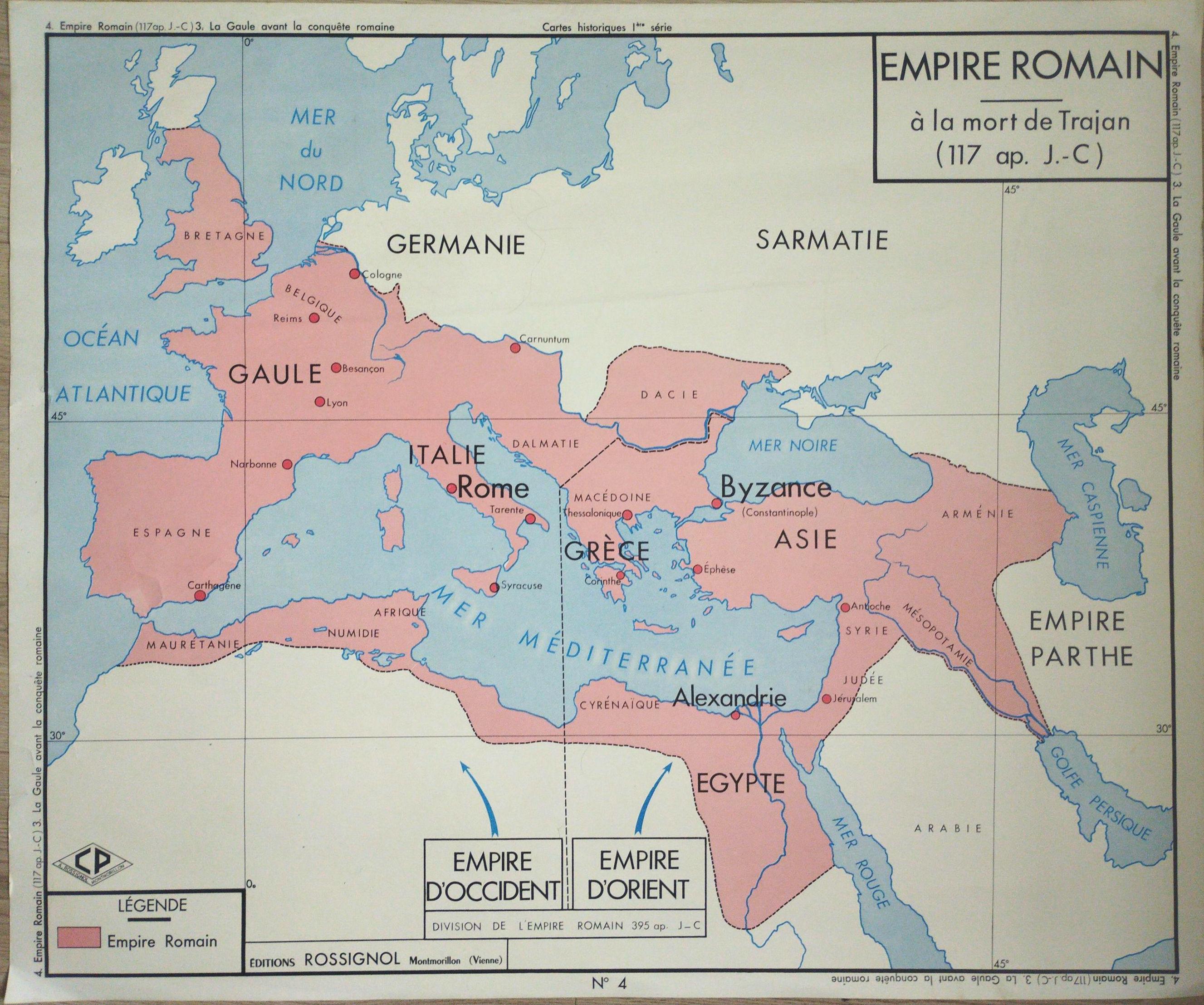 Affiche Rossignol Cartes Historiques Originale Vintage Numéro 3 Et 4. La Gaule Avant La Reconquête Romaine/Empire Romai En 117 Après.jc