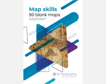 Map Skills Mastery with 80 Blank Maps: Essential Geography Resource for Educators & Learners