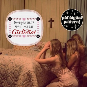 Boygenius? You Mean Girlidiot* Cross Stitch Pattern | Boygenius Cross Stitch Pattern | Lucy Dacus <3 Julien Baker <3 Phoebe Bridgers