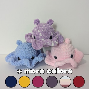Fluffy Dumbo Octopus || Amethyst, Light Blue, Dark Blue, Light Pink, Dark Pink, Red, Yellow, Purple, Strawberry Shortcake