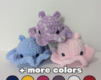 Fluffy Dumbo Octopus || Amethyst, Light Blue, Dark Blue, Light Pink, Dark Pink, Red, Yellow, Purple, Strawberry Shortcake