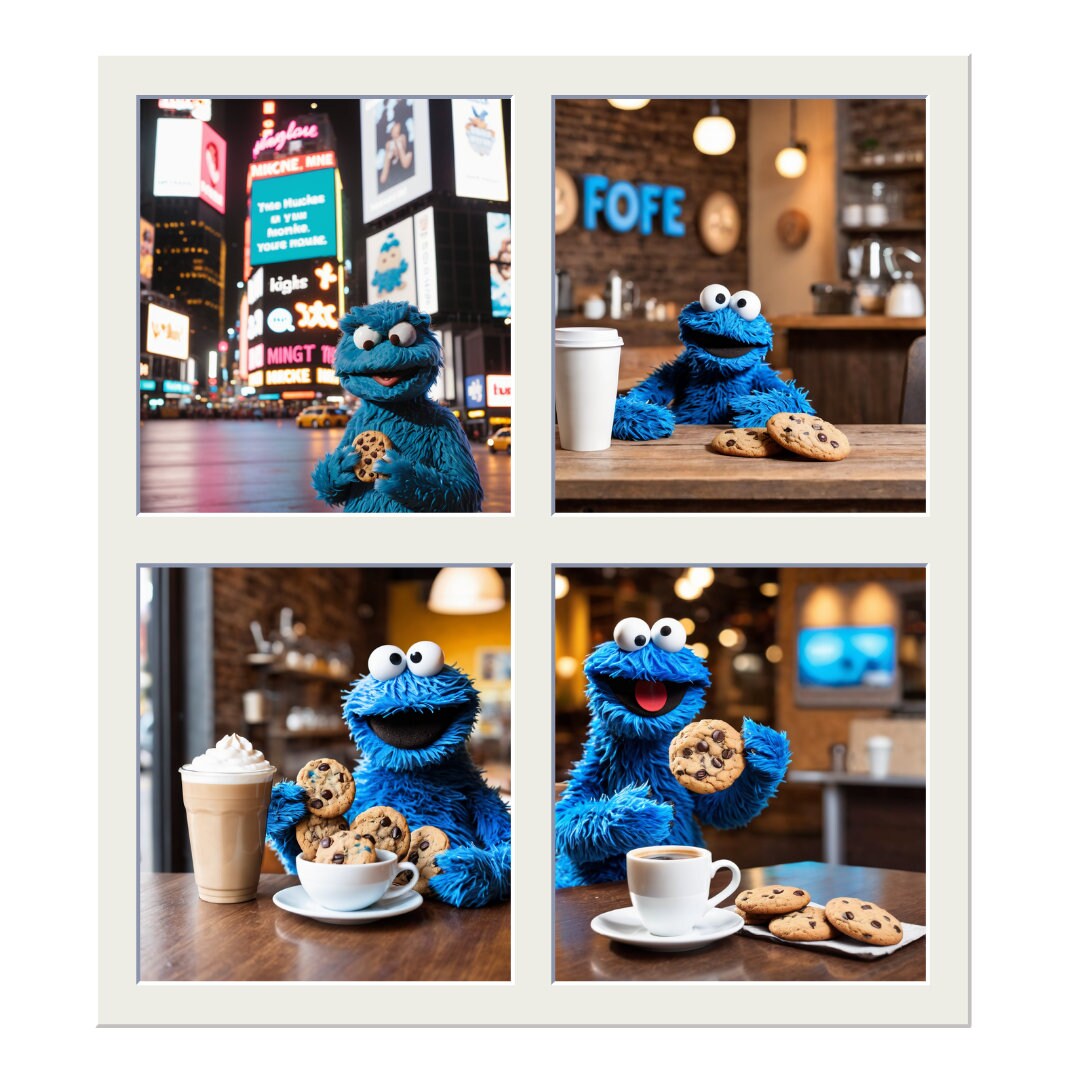 9-piece Unique Cookie Monster Print, for Your Living Room, for Your