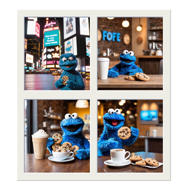 9-piece Unique Cookie Monster Print, for Your Living Room, for Your ...