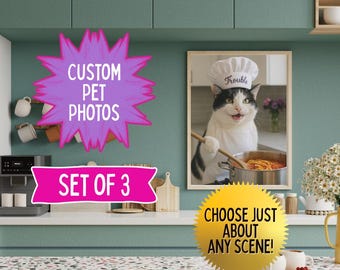 Custom Pet Portrait Set – 3 Themed AI-Generated Digital Photos
