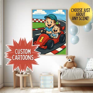 Custom Cartoon Portraits – Fun Digital Art from Your Photo of Family, Pets, and more! - DIGITAL PHOTO ONLY