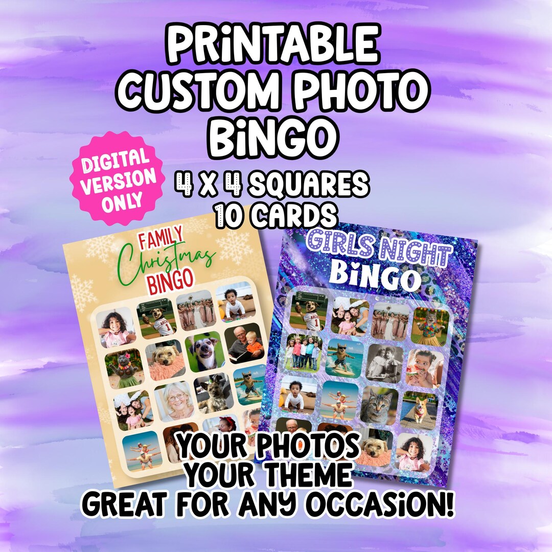 Custom Photo Bingo - Personalized Printable Party Game (digital ...